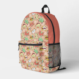 Mochila Impresa Coral Pink Funny Cat enfrenta a los niños