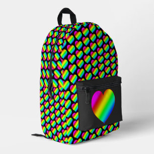 Mochila Impresa Corazón Colorido Arcoíris Amor Brillante Color