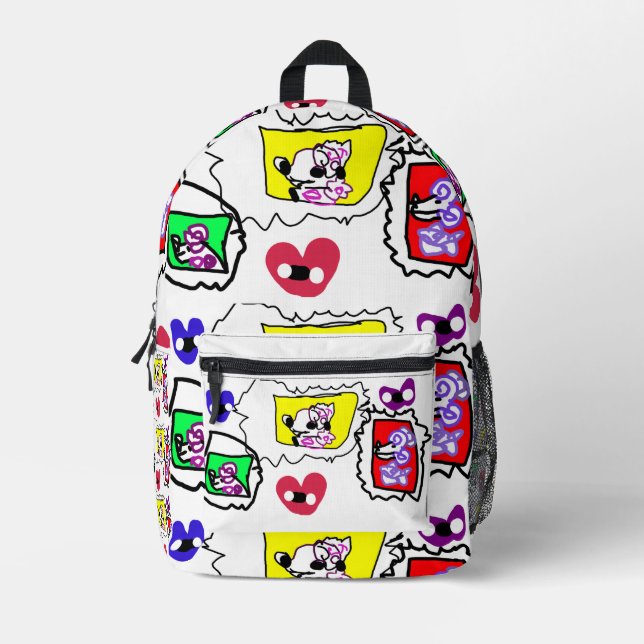 Mochila Impresa Corazón de caniche  (Anverso)