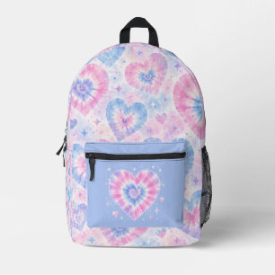 Mochila Impresa Corazón de Ensueño con Tie-Dye Pastel
