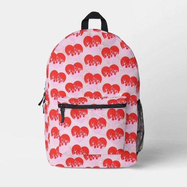 Mochila Impresa Corazón de Fuego (Anverso)