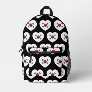 Mochila Impresa Corazón de la bandera de Corea del Sur