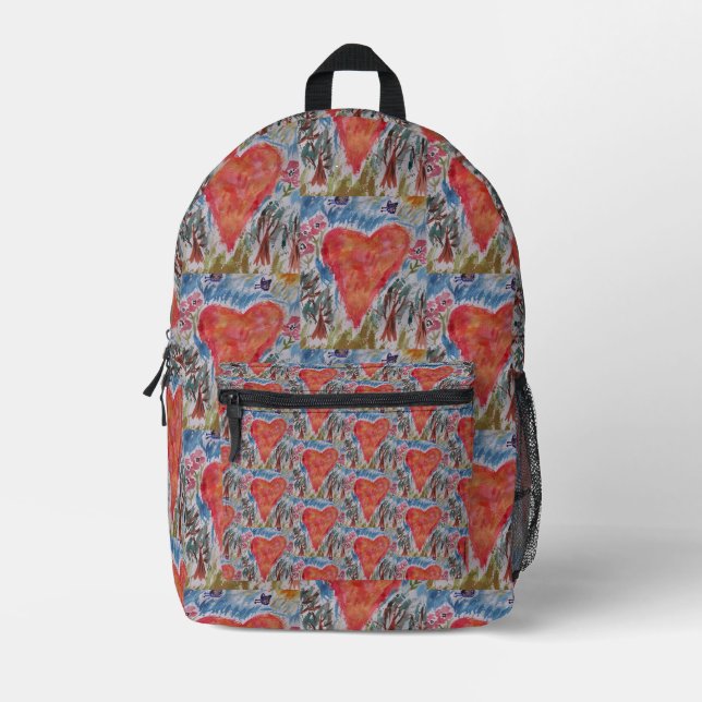 Mochila Impresa Corazón del planeta (Anverso)