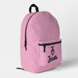 Mochila Impresa Corazón Jesús Amo Jesús Rosa