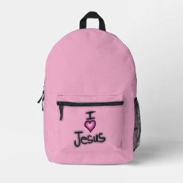 Mochila Impresa Corazón Jesús Amo Jesús Rosa