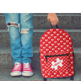 Mochila Impresa Corazón moderno y piezas de rompecabezas | Día de 