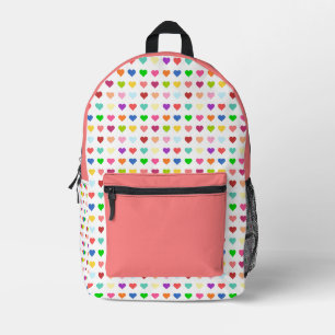 Mochila Impresa Corazones alegres y coloridos