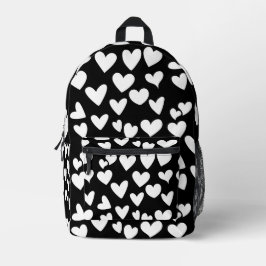 Mochila Impresa Corazones blancos