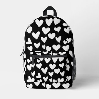 Mochila Impresa Corazones blancos