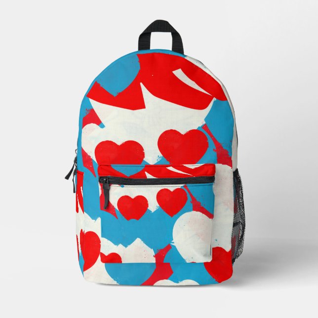Mochila Impresa Corazones de amor (Anverso)