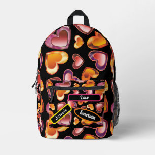 Mochila Impresa Corazones de gema estallando deslumbrantes persona