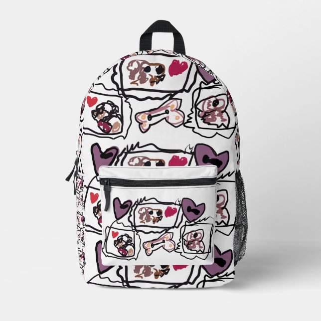 Mochila Impresa corazones de San Bernardo (Anverso)