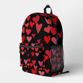 Mochila Impresa Corazones rojos