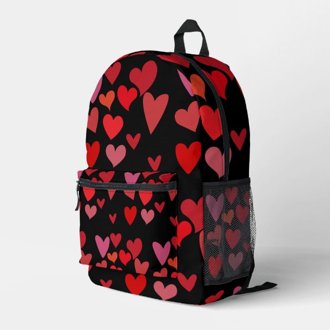 Mochila Impresa Corazones rojos (Esquina derecha trasera )