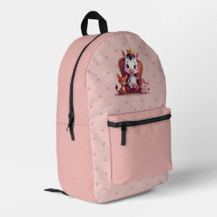 Mochila Impresa Corazones rosados pastel lindos