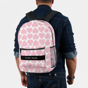 Mochila Impresa Corazones rosados, románticos, su nombre, personal