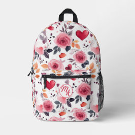 Mochila Impresa Corazones rosados y Rosas