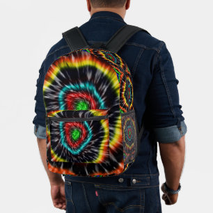 Mochila Impresa Corbata de tinte negro ópalo,