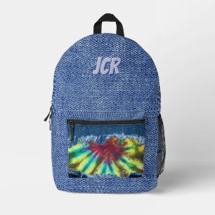 Mochila Impresa Corbata de Tinte Personalizada Monograma de Aspect