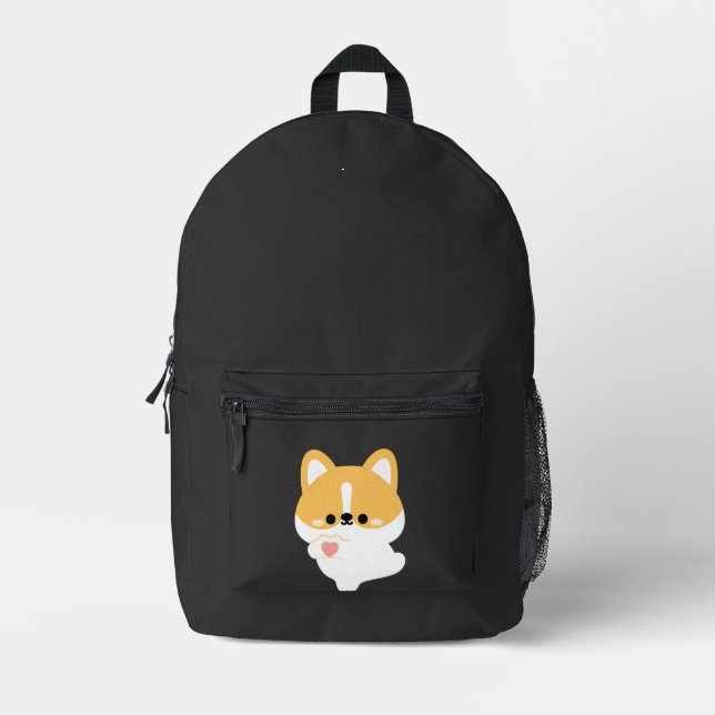 Mochila Impresa Corgi amoroso (Anverso)