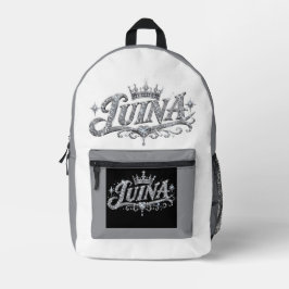 Mochila Impresa Corona de diamantes de lujo LUINA regalo de nombre