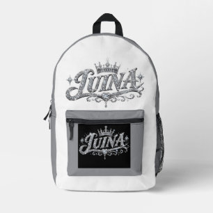 Mochila Impresa Corona de diamantes de lujo LUINA regalo de nombre