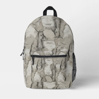 Mochila Impresa Corteza de abedul gris | Camuflaje de cazador de b