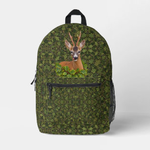 Mochila Impresa Corzo Juguetón en Bosque Verde