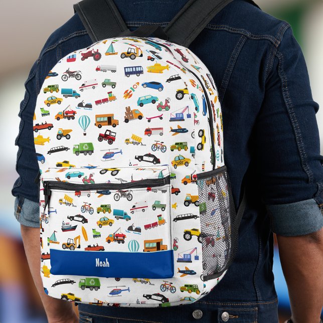 Mochila Impresa Cosas De Niño Pequeño Que Mueven Carros De Vehícul (Subido por el creador)