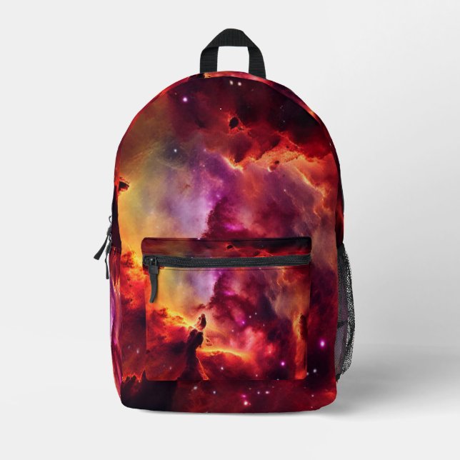 Mochila Impresa Cosmos Espacio Cielo Nebulosa Roja (Anverso)