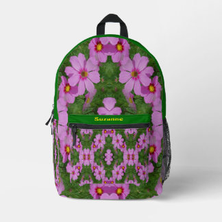 Mochila Impresa Cosmos rosados flores de margarita resumen persona