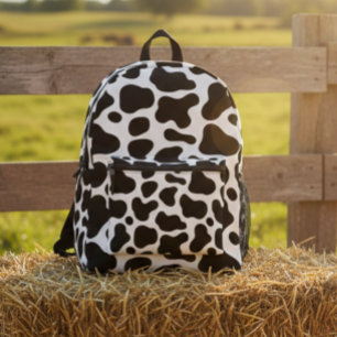 Mochila Impresa Cow print backpack, Black and white cow backpack