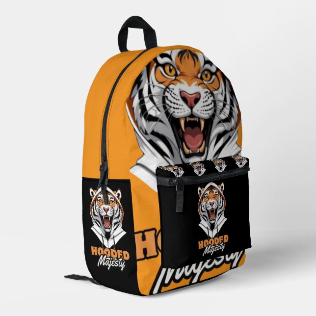 Mochila Impresa Cozy Roar | Diseño de arte de Tiger Street (Esquina izquierda trasera)