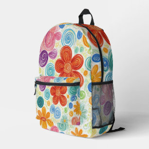 Mochila Impresa Crayon Doodle Daisy Design