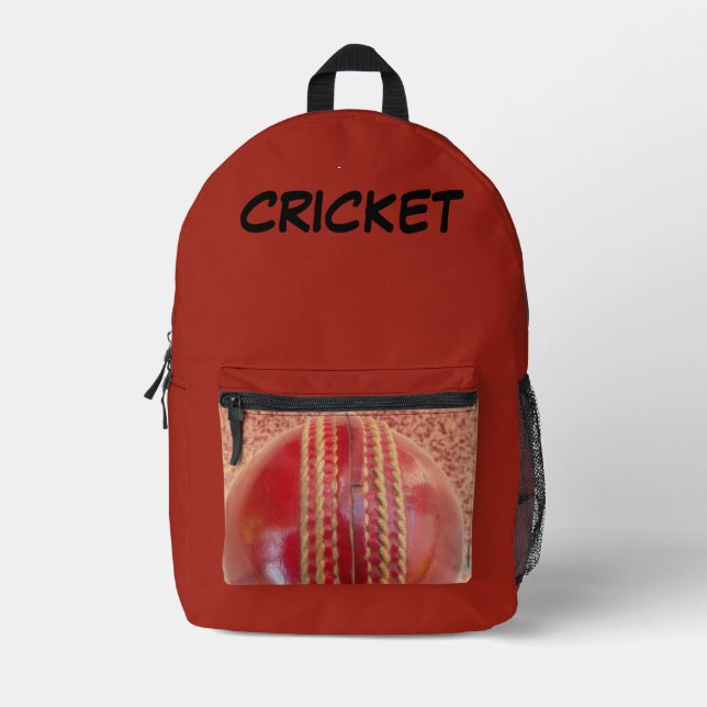 Mochila Impresa Crea tu propia bola de cricket (Anverso)