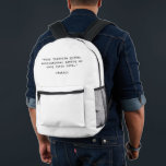 Mochila Impresa Crear su propia cotización<br><div class="desc">Cree su propia copia de respaldo de presupuesto personalizado. Presenta una tipografía de máquina de escribir minimalista.</div>