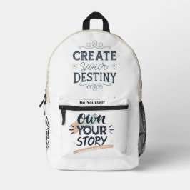 Mochila Impresa Create Your Destiny & Own Your Story Motivational 