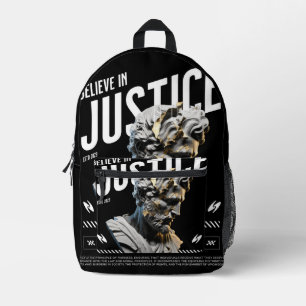 Mochila Impresa "Cree en la Justicia" Billetera Minimalista – Ar m