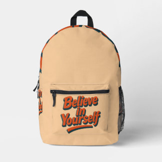 Mochila Impresa Creer en ti mismo - Tipografía audaz 3D