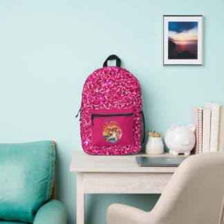 Mochila Impresa Creer Unicornio con Purpurina rosa
