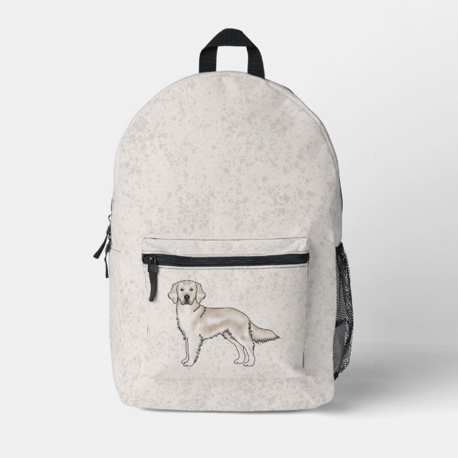 Mochila Impresa Crema inglesa recuperador de oro lindo perro beige (Anverso)