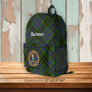 Mochila Impresa Crest de Clan MacInnes sobre tartán