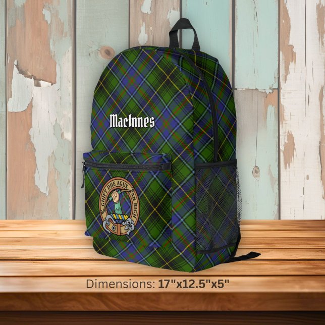 Mochila Impresa Crest de Clan MacInnes sobre tartán (Subido por el creador)