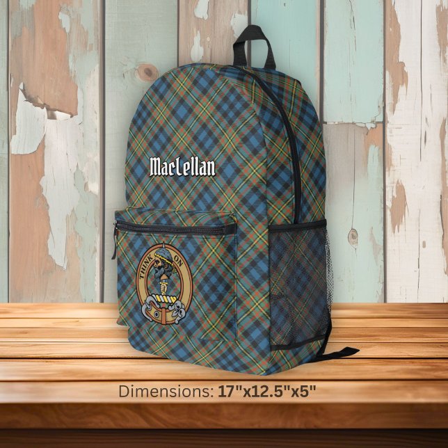 Mochila Impresa Crest de Clan MacLellan sobre antiguo tartán (Subido por el creador)