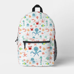 Mochila Impresa Criaturas Marinas Subacuáticas Caprichosas