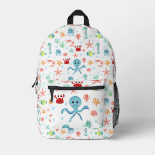 Mochila Impresa Criaturas Marinas Subacuáticas Caprichosas