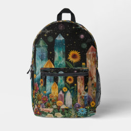 Mochila Impresa Cristales Y Flores