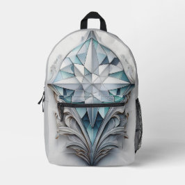 Mochila Impresa Cruz decorativa geométrica azul