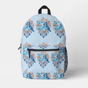Mochila Impresa Crystal Blue Bunny and Blue Jay Heart