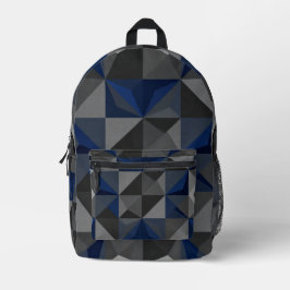 Mochila Impresa Crystal Blue Low‑Poly Geometric Backpack